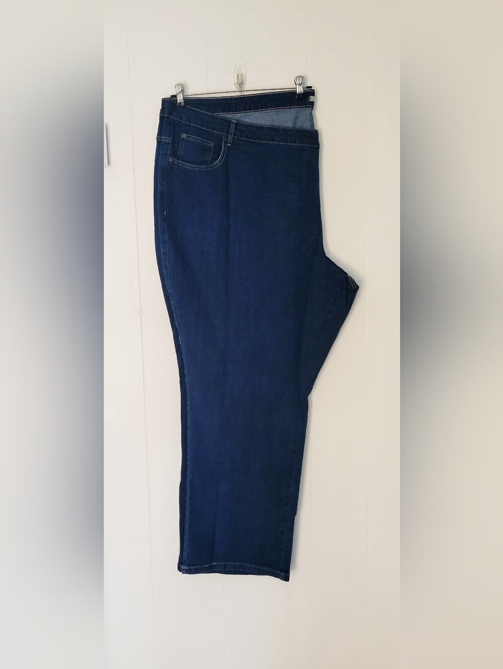 Woman Within Straight-Leg Jeans in Dark Blue Size 36W